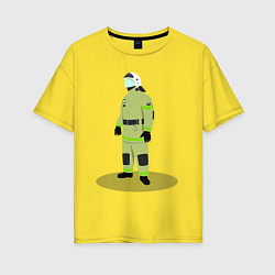 Футболка оверсайз женская Пожарный МЧС России, цвет: желтый