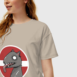 Футболка оверсайз женская Волк выходящий за рамки и запреты, цвет: миндальный — фото 2