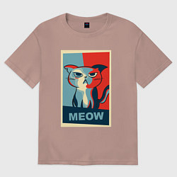 Женская футболка оверсайз Meow obey