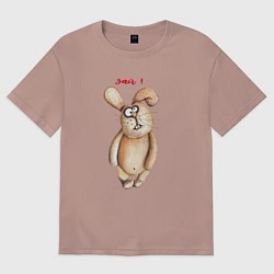 Футболка оверсайз женская Зай, цвет: пыльно-розовый