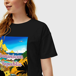 Футболка оверсайз женская Доминиканская Республика, цвет: черный — фото 2