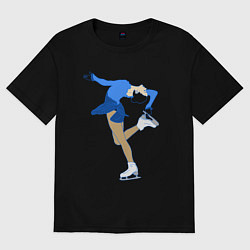 Женская футболка оверсайз Фигуристка на льду