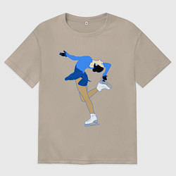 Женская футболка оверсайз Фигуристка на льду