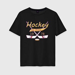 Женская футболка оверсайз Любителям хоккея