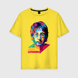 Женская футболка оверсайз John Lennon картина абстракция