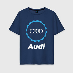 Футболка оверсайз женская Audi в стиле Top Gear, цвет: тёмно-синий