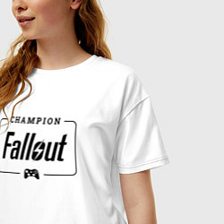Футболка оверсайз женская Fallout gaming champion: рамка с лого и джойстиком, цвет: белый — фото 2