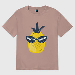 Женская футболка оверсайз Солнечный ананас