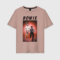 Футболка оверсайз женская David Bowie Diamond Dogs, цвет: пыльно-розовый