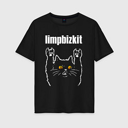 Женская футболка оверсайз Limp Bizkit rock cat