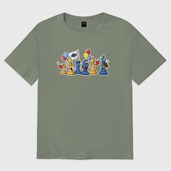 Женская футболка оверсайз Шахматный парад 1 мая