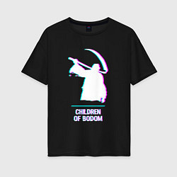 Женская футболка оверсайз Children of Bodom glitch rock