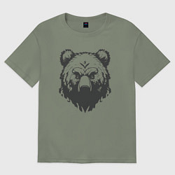 Женская футболка оверсайз Бурый медведь