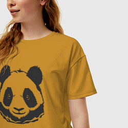 Футболка оверсайз женская Панда бамбуковый медведь, цвет: горчичный — фото 2