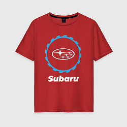 Футболка оверсайз женская Subaru в стиле Top Gear, цвет: красный