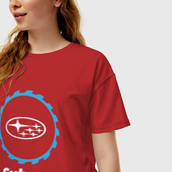 Футболка оверсайз женская Subaru в стиле Top Gear, цвет: красный — фото 2