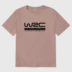 Футболка оверсайз женская Чемпионат мира по ралли, цвет: пыльно-розовый