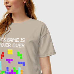 Футболка оверсайз женская Tetris - the game is never over, цвет: миндальный — фото 2