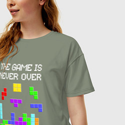 Футболка оверсайз женская Tetris - the game is never over, цвет: авокадо — фото 2