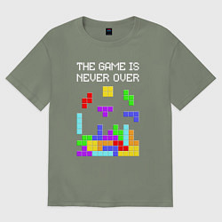 Женская футболка оверсайз Tetris - the game is never over