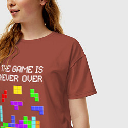 Футболка оверсайз женская Tetris - the game is never over, цвет: кирпичный — фото 2