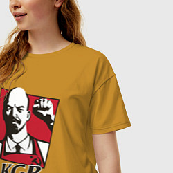 Футболка оверсайз женская KGB Lenin, цвет: горчичный — фото 2