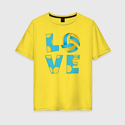 Футболка оверсайз женская Volleyball love, цвет: желтый