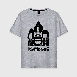 Женская футболка оверсайз Ramones панк рок группа