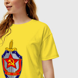 Футболка оверсайз женская ВЧК КГБ, цвет: желтый — фото 2
