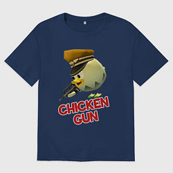 Женская футболка оверсайз Chicken Gun logo