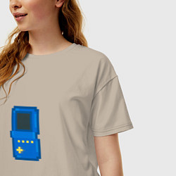 Футболка оверсайз женская Игровая консоль Тетрис, цвет: миндальный — фото 2
