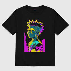 Футболка оверсайз женская Bart Simpson - pop art, цвет: черный