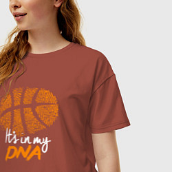 Футболка оверсайз женская Баскетбольный ДНК, цвет: кирпичный — фото 2
