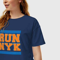 Футболка оверсайз женская Run New York Knicks, цвет: тёмно-синий — фото 2