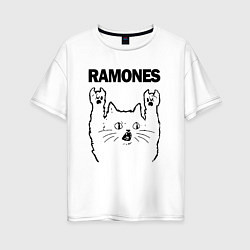 Женская футболка оверсайз Ramones - rock cat