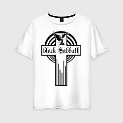 Женская футболка оверсайз Black Sabbath Cross