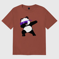 Футболка оверсайз женская Dab panda, цвет: кирпичный
