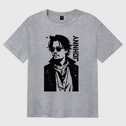 Футболка оверсайз женская Johnny Depp - graphics, цвет: меланж