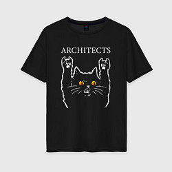 Женская футболка оверсайз Architects rock cat