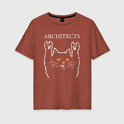 Женская футболка оверсайз Architects rock cat