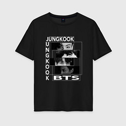 Футболка оверсайз женская Чонгук BTS JungKook, цвет: черный