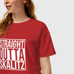 Футболка оверсайз женская Straight outta Skalitz, цвет: красный — фото 2