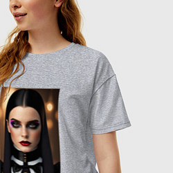 Футболка оверсайз женская Уэнсдей А, цвет: меланж — фото 2