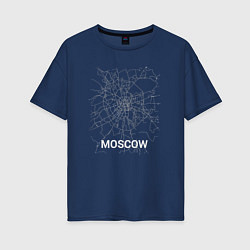 Женская футболка оверсайз Moscow map