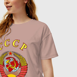 Футболка оверсайз женская CCCР Пролетарии, цвет: пыльно-розовый — фото 2