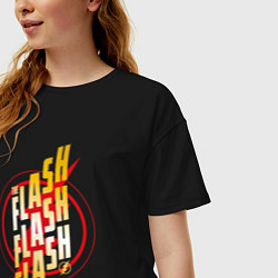 Футболка оверсайз женская Flash x3, цвет: черный — фото 2