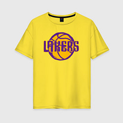 Футболка оверсайз женская Lakers ball, цвет: желтый