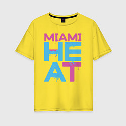 Футболка оверсайз женская Miami Heat style, цвет: желтый