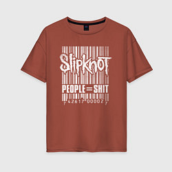 Женская футболка оверсайз Slipknot bar code