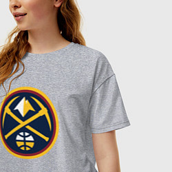 Футболка оверсайз женская Denver Nuggets logo, цвет: меланж — фото 2